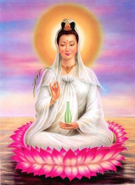 クアンイン 無限の慈悲と慈悲の女神 仏教 Oil Paintings